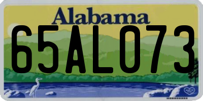 AL license plate 65AL073