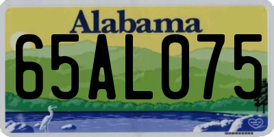 AL license plate 65AL075