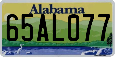 AL license plate 65AL077