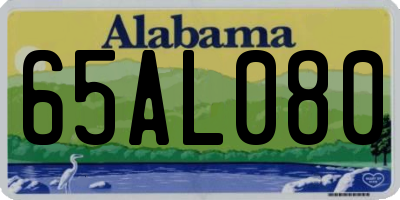 AL license plate 65AL080
