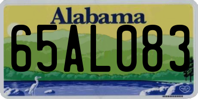 AL license plate 65AL083