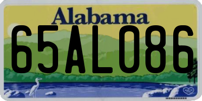 AL license plate 65AL086
