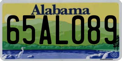 AL license plate 65AL089
