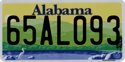 AL license plate 65AL093