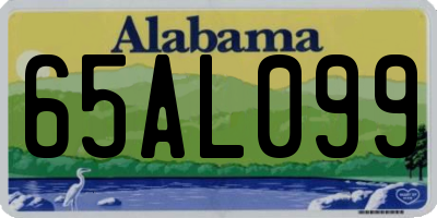 AL license plate 65AL099