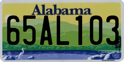 AL license plate 65AL103