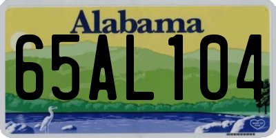 AL license plate 65AL104