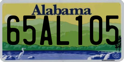 AL license plate 65AL105