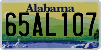 AL license plate 65AL107