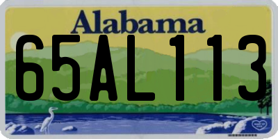 AL license plate 65AL113