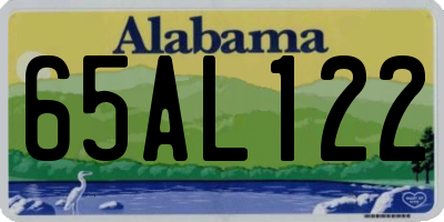 AL license plate 65AL122