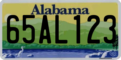 AL license plate 65AL123