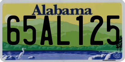 AL license plate 65AL125