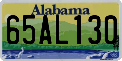 AL license plate 65AL130