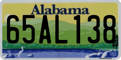 AL license plate 65AL138