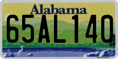 AL license plate 65AL140