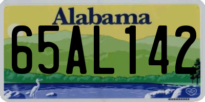 AL license plate 65AL142
