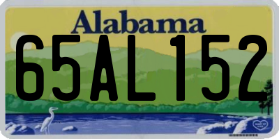 AL license plate 65AL152