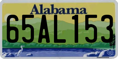 AL license plate 65AL153