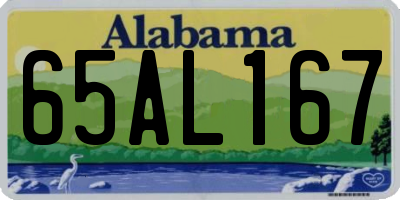 AL license plate 65AL167