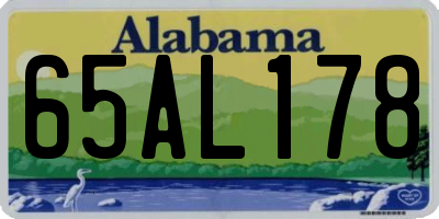 AL license plate 65AL178