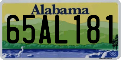 AL license plate 65AL181