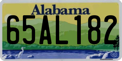 AL license plate 65AL182