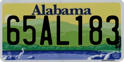 AL license plate 65AL183