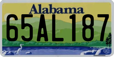 AL license plate 65AL187