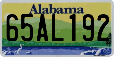 AL license plate 65AL192