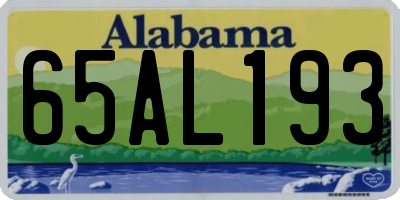 AL license plate 65AL193