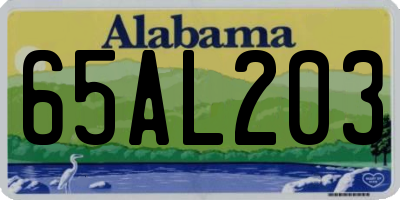 AL license plate 65AL203