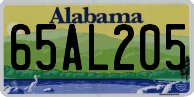 AL license plate 65AL205
