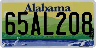 AL license plate 65AL208