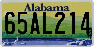 AL license plate 65AL214