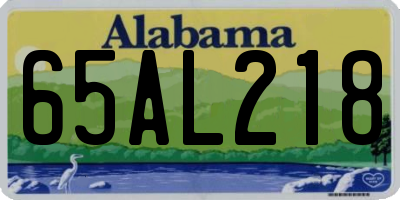 AL license plate 65AL218