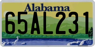 AL license plate 65AL231