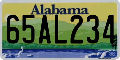 AL license plate 65AL234