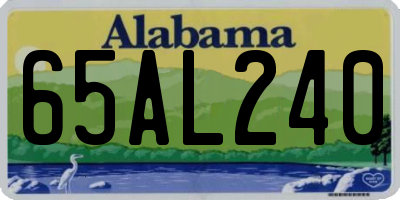 AL license plate 65AL240