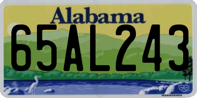 AL license plate 65AL243