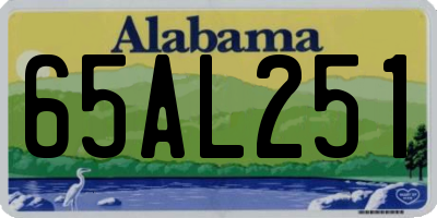 AL license plate 65AL251