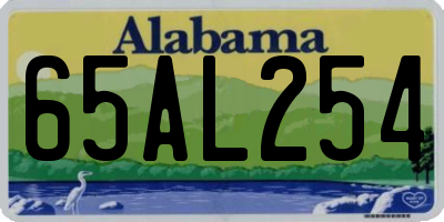 AL license plate 65AL254