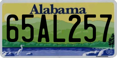 AL license plate 65AL257
