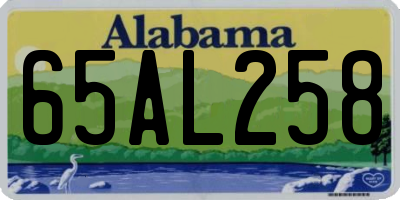 AL license plate 65AL258