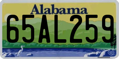 AL license plate 65AL259