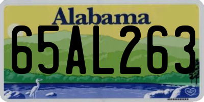 AL license plate 65AL263