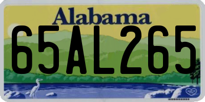 AL license plate 65AL265
