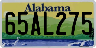 AL license plate 65AL275