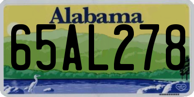 AL license plate 65AL278