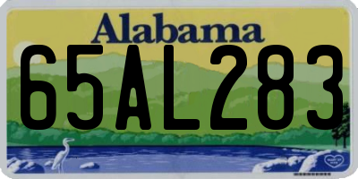 AL license plate 65AL283